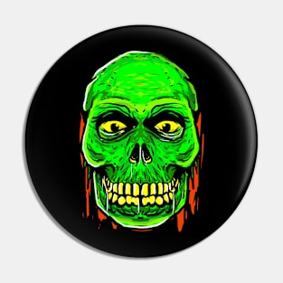 Green Skull Head Pin