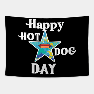 Happy Hot Dog Day Tapestry