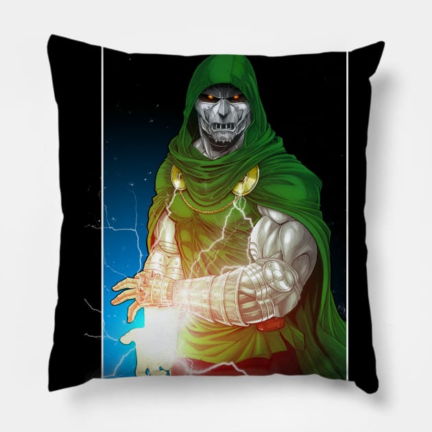 DR DOOM (PENCILS) Pillow by LeviCleemanArt