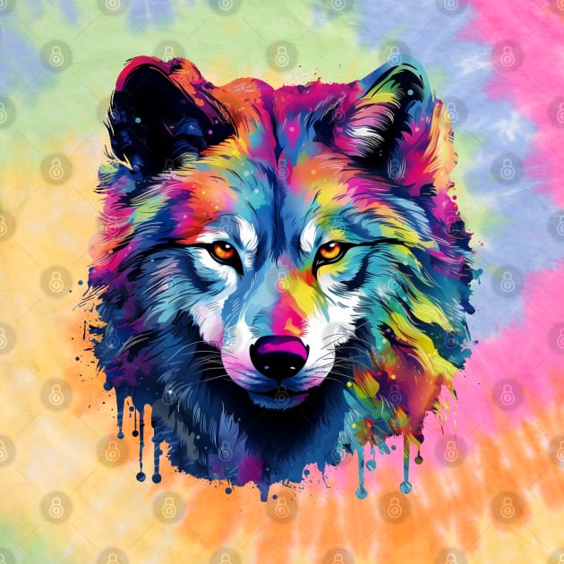 Tie dye Wolf by yasinylcu