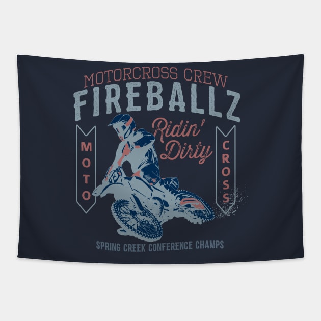 Fireballz Motocross Tapestry by spicoli13