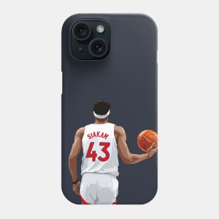 Pascal Siakam with Ball Above Waist White Qiangy Phone Case