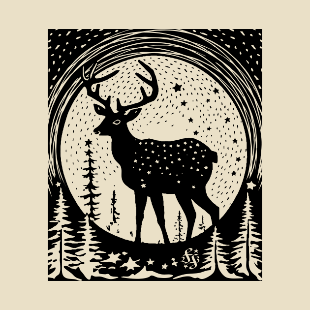 STAG with Moon & Stars by  FayeFamiliar by FayeFamiliar