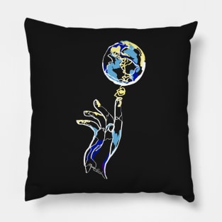 Single Line - Energy of the world (White) Pillow