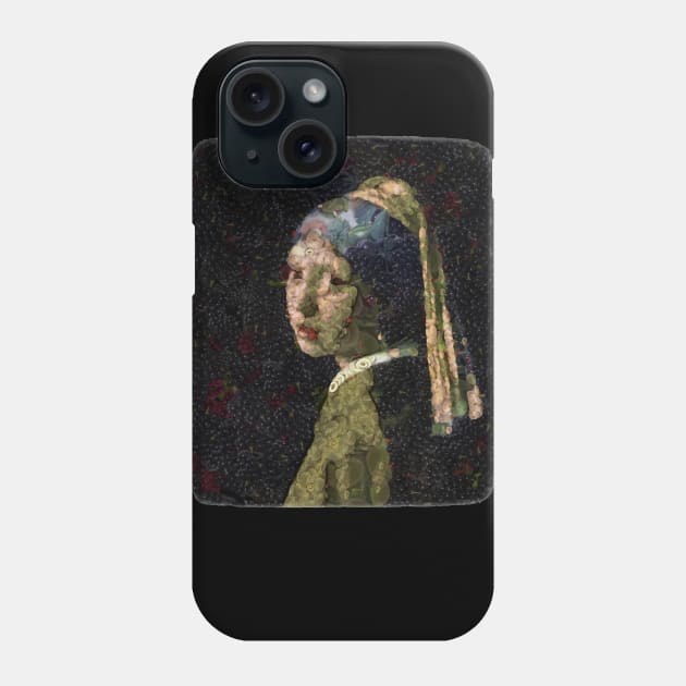 Girl With A Strawberry Earring Vegetable Decoupage Phone Case by taiche