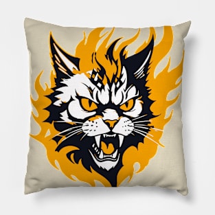 Fierce Cat - Graphic Design Pillow