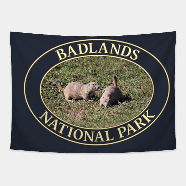 Prairie Dogs at Badlands National Park in South Dakota Tapestry by GentleSeas