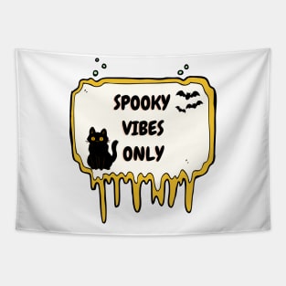 Spooky Vibes Only Cat Halloween Tapestry