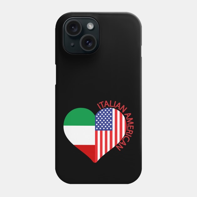 Italian American Italian Flag American Flag Heart Phone Case by Rosemarie Guieb Designs