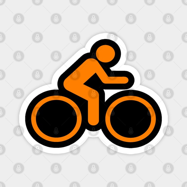 Orange Graphic Cycling Bicycle design Magnet by merchlovers