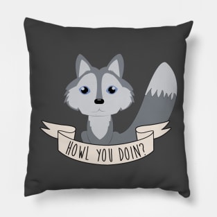 Punny Wolf Pillow