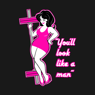 Barbell girl, gym girl, fitness girl, weightlifting girl T-Shirt