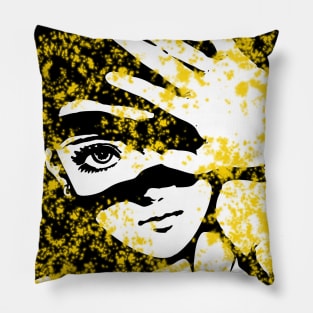 Punk Fashion Style Gold Glowing Girl Pillow