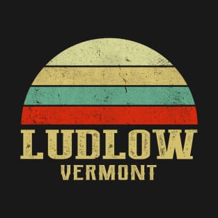 LUDLOW VERMONT Vintage Retro Sunset T-Shirt