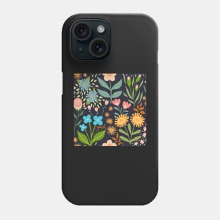 Flower garden on black Phone Case