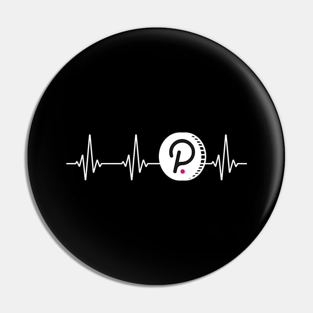 Polkadot Love Heartbeat Cryptocurrency DOT Coin Pin by PH-Design