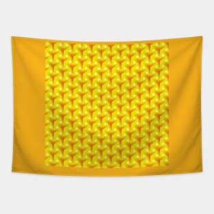 Yellow Hexagonal Pattern Tapestry