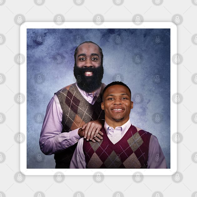 Harden and Russ - Step Brothers Magnet by Buff Geeks Art