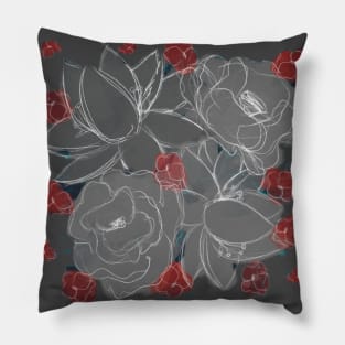 Inverted messy flowers Pillow