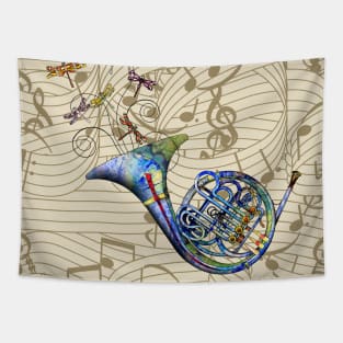 Happy French Horn Tapestry