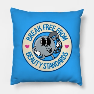 Break Free From Beauty Standards - Cute Feminist Cartoon Pillow