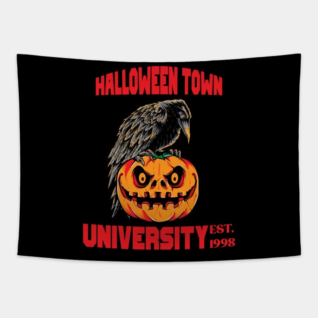 Halloween Town University Tapestry by jorinde winter designs