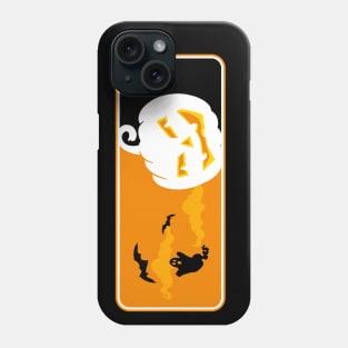 Happy Halloween Scary Pumpkin with Ghost and Bats Phone Case