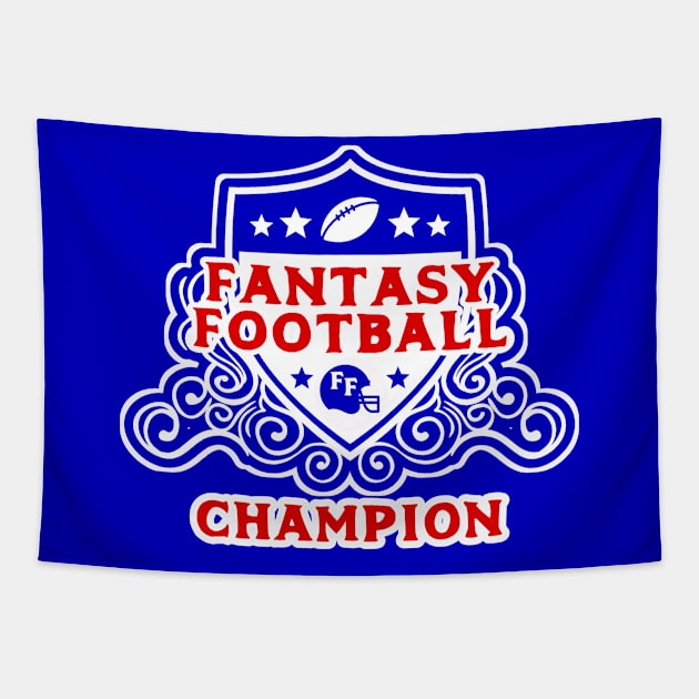 Fantasy Football Champion Shield Tapestry by FantasySportsSpot