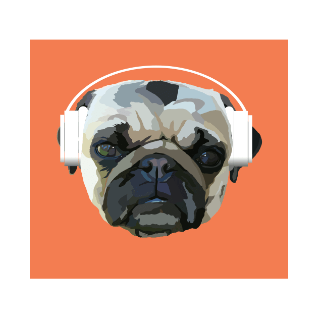 Pugphones in Coral Rose by DavidASmith