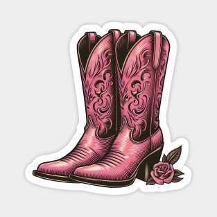 Pink cowboy boots Magnet