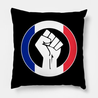 Black Lives Matter Fist Circled Flag France Pillow