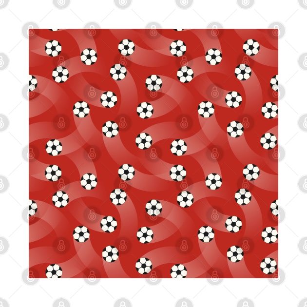 Soccer balls on red background by marufemia