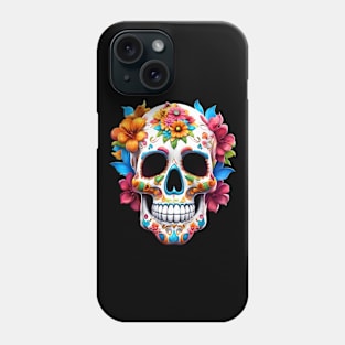 Floral Day Of The Dead Sugar Skull Phone Case