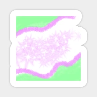 Green pink watercolor glitter sparkle art Magnet