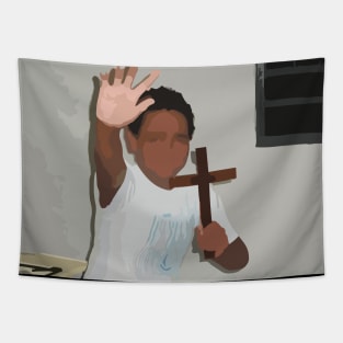 Religious child meme Tapestry