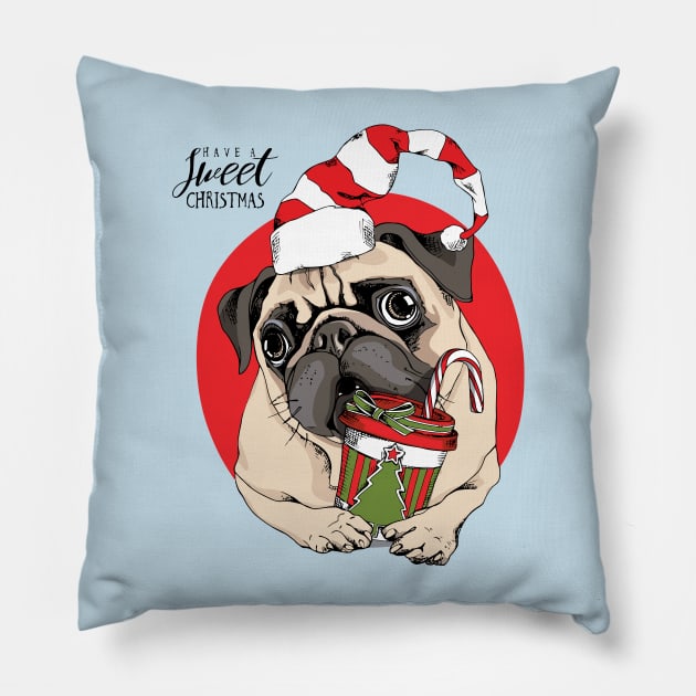 Sweet Pug Pillow by DogsandCats