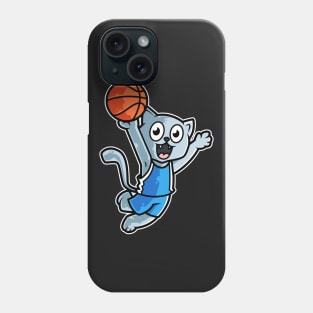 Cat Basketball Game Day Funny Team Sports B-ball Kitten design Phone Case