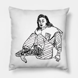 lou sanders - banana feet Pillow