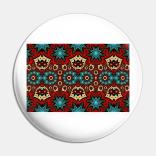 Abstract Ethnic Flower Pattern Pin