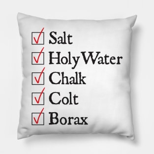 Demon Hunting Checklist Pillow