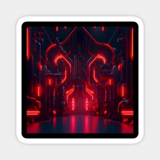 Cyberpunk Crimson Red Neon Environment Magnet