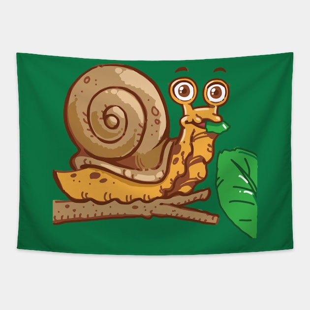 Cartoon Snail Tapestry by dposhirts