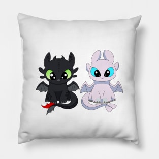 Dragon furies, toothless and light fury, kawaii dragons, how to train dragon Pillow