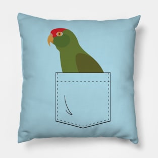 Cherry Head Conure Parrot In Your Front Pocket Pillow