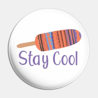 Stay Cool - Multicolored Popsicle Graphic Illustration GC-105-02 Pin