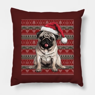 Funny French Bulldog Christmas Ugly Pillow