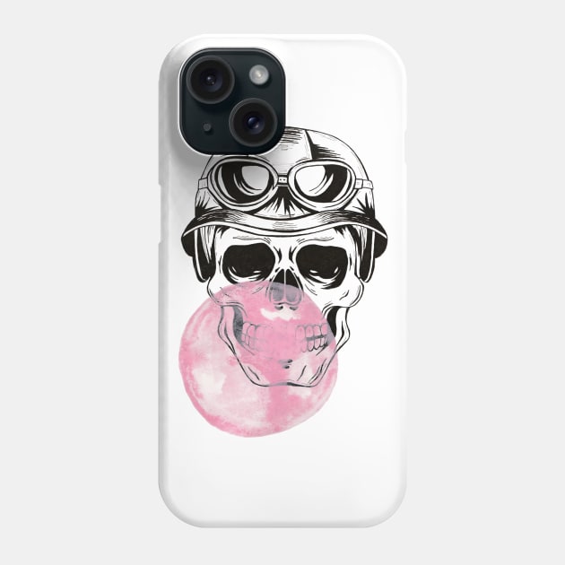 Aviator sugar skull / Bubble Gum Phone Case by ZuskaArt