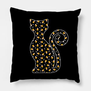 Halloween Candy Corn Cat Pillow