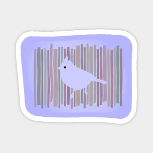 Cute Bird Silhouette Periwinkle Background Magnet