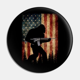 Bigfoot 2nd Amendment Right to Bear Arms Gift for Gun Owner Pin